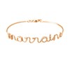 'MARRAINE' Bracelet jonc en fil lettering rosé à message - vue V1