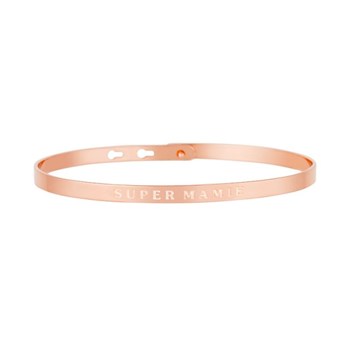 'SUPER MAMIE' Jonc rosé bracelet à message