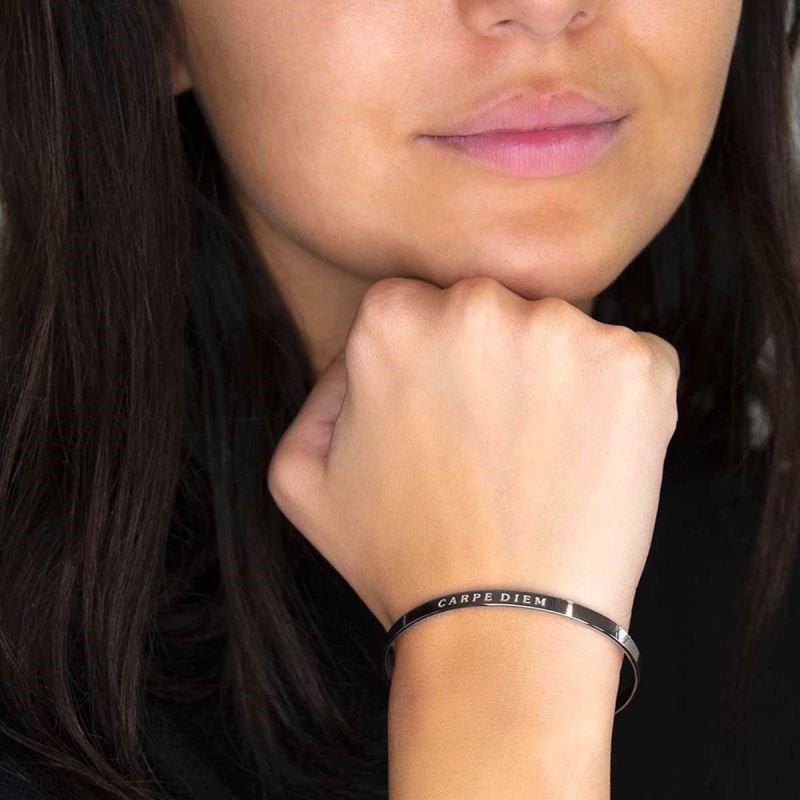 'CARPE DIEM' bracelet jonc argenté à message - vue 2