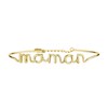'MAMAN' Bracelet jonc en fil lettering doré à message - vue V1