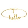 'HELLO' Bracelet jonc en fil lettering doré à message - vue V1