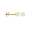 Boucles d'oreilles or jaune et perles de culture 'My Pearl' - vue V4