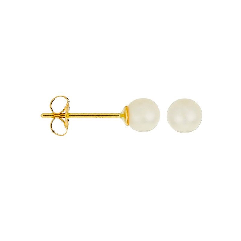 Boucles d'oreilles or jaune et perles de culture 'My Pearl' - vue 4