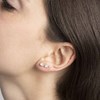 Boucles d'oreilles grimpantes or blanc et oxydes de zirconium 'Trio de Pierre' - vue V2