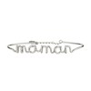 'MAMAN' Bracelet jonc en fil lettering argenté à message - vue V1
