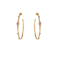 Créoles dorées rhodochrosite Maya PM