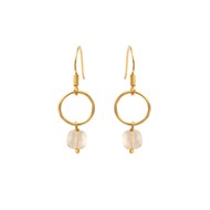 Boucles d'oreilles dorées quartz rose Fidji