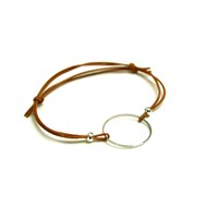 Bracelet cuir éthique et anneau laiton