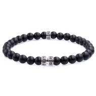 Bracelet Perles Onyx mat 6 mm