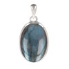 Pendentif en belle pierre de Labradorite forme ovale sertissage d'argent - vue V1