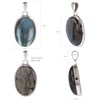 Pendentif en belle pierre de Labradorite forme ovale sertissage d'argent - vue V3