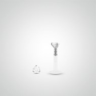 Piercing helix et tragus or blanc avec oxyde de zirconium