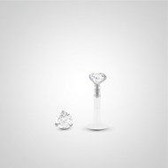 Piercing helix et tragus diamant 0,03 carats en or blanc