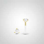 Piercing helix et tragus diamant 0,05 carats en or jaune