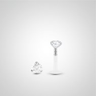 Piercing helix et tragus diamant 0,05 carats en or blanc