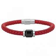 Bracelet Cuir Rouge Tréssé - Phebus -