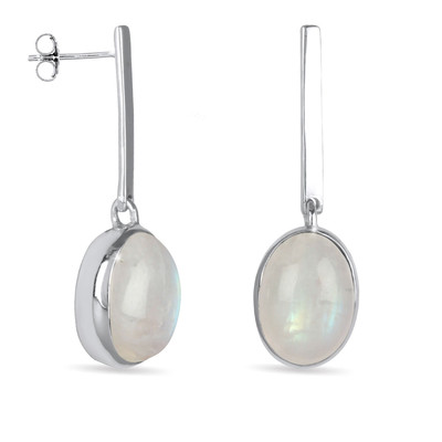 Pendants d'oreille Argent 925 K-Femme-Pierre de Lune-Blanc ...