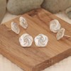Boucles d'oreille fleur en Nacre blanche et argent 925 millème - Bijou élégant pour femmes | Aden - vue V3