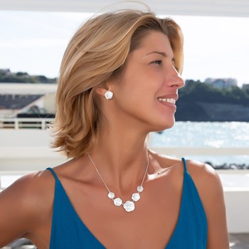 Witte parelmoer en 925 zilveren oorbellen - Elegante sieraden voor dames | Aden