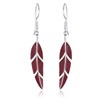 Boucles d'oreilles corail rouge feuille tropicale argent 925 | Collection Zoraya ADEN - vue V1