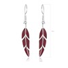 Boucles d'oreilles corail rouge feuille tropicale argent 925 | Collection Zoraya ADEN - vue V3