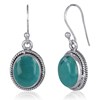 Boucles d'Oreilles Dahlia Argent 925 et Turquoise | ADEN Design Vintage | Bijou Ethnique Chic - vue V1