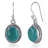 Boucles d'Oreilles Dahlia Argent 925 et Turquoise | ADEN Design Vintage | Bijou Ethnique Chic - vue V3