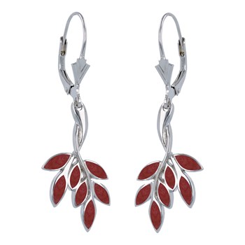 ADEN genuine coral stone earrings