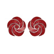 Boucles d'oreille ADEN Corail Fleur Spirale Argent 925