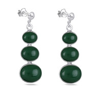 Bijoux de créateurs en argent, des boucles d'oreille-Jade-Argent 925-000-Forme ovale-Femme