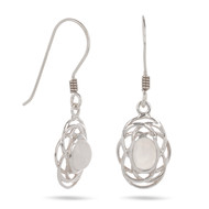 Boucles d'oreille-Pierre de Lune-Argent massif-Femme