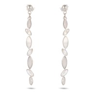 Boucles d'oreilles pendantes nacre blanche pétales argent 925 | Collection Lyanna ADEN