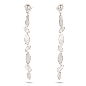 White mother-of-pearl earrings with 925 silver petals | Lyanna ADEN Collection