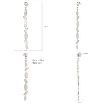 White mother-of-pearl earrings with 925 silver petals | Lyanna ADEN Collection