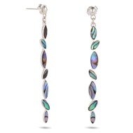 cadeau femme-Boucles d'oreille pendantes-Nacre abalone-Argent massif-Femme