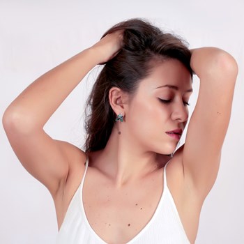 Boucles d'oreille poussette Fleur de Nacre abalone et Argent massif