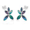 Boucles d'oreille poussette Fleur de Nacre abalone et Argent massif - vue V3