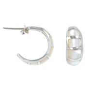 Boucles d'oreille ADEN Nacre blanche Argent massif 925 millième