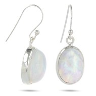 Boucles d'Oreilles Teyla Argent 925 et Pierre de Lune | ADEN Design Ovale | Bijou Romantique