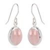 Boucles d'Oreilles Teyla Argent 925 et Quartz Rose | ADEN Design Ovale | Bijou Délicat - vue V1