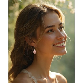 Teyla Oorbellen 925 Sterling Zilver en Rozenkwarts | ADEN Design Ovale | Bijou Délicat