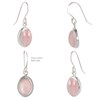 Boucles d'Oreilles Teyla Argent 925 et Quartz Rose | ADEN Design Ovale | Bijou Délicat - vue V3