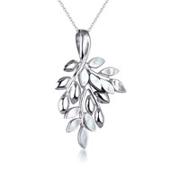 Pendentif Rameau d'olivier en Nacre sur Argent massif 925