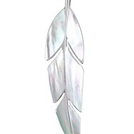 Feuille de bananier-Pendentif-Nacre-Argent-Femme-Blanc - Chaîne incluse
