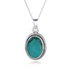 Pendentif Dahlia Argent 925 et Turquoise | ADEN Design Vintage | Bijou Ethnique Chic - vue V1