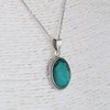 Pendentif Dahlia Argent 925 et Turquoise | ADEN Design Vintage | Bijou Ethnique Chic - vue V3