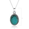 Pendentif Dahlia Argent 925 et Turquoise | ADEN Design Vintage | Bijou Ethnique Chic - vue V4