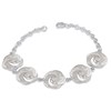 Bracelet ADEN en fleur de nacre blanche effet spirale sur chaîne argent 925 - vue V3