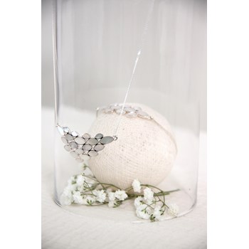 Witte Parelmoer Ketting - 925 Sterling Zilveren Ketting | Aden