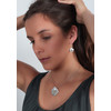 Pendentif-argent 925 000ème -Femme-Nacre-Blanc-fleur en spirale -Dimension diamètre 32mm - vue V2